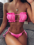 Frill Trim Ruched Bikini Set view 16