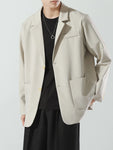 Men's Full Size Lapel Collar Long Sleeve Blazer Plus Size view 3