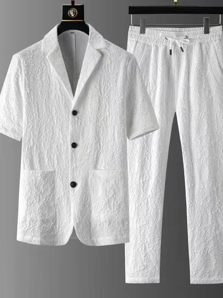 Men's Plus Size Button Up Shirt and Pants Set