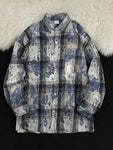 Men's Plus Size Plaid Button Up Casual Shacket view 1