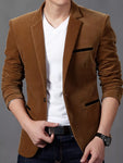 Men's Plus Size Slim Fit Velvet Blazer view 1