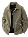 Men's Plus Size Corduroy Button Up Casual Jacket view 1