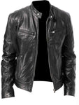 Men's Full Size Leather Biker Jacket with Zipper Pockets Plus Size view 3