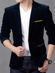 Men's Plus Size Slim Fit Velvet Blazer view 4