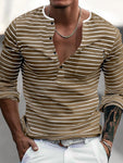 Men's Full Size Striped Long Sleeve T-Shirt Plus Size view 8