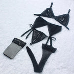 4-Piece Lace Lingerie Set with Garter view 8