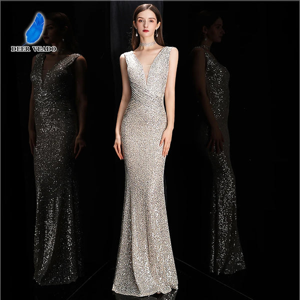 Sequin Mermaid Evening Gown