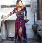 Boho Floral Print V-Neck Maxi Dress view 10