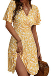 Floral Wrap Midi Dress with V-Neck view 19