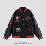 Men's Wool & Leather Patch Baseball Jacket view 6