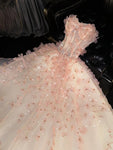 Floral Tulle Ball Gown -- Off-Shoulder Evening Dress view 2