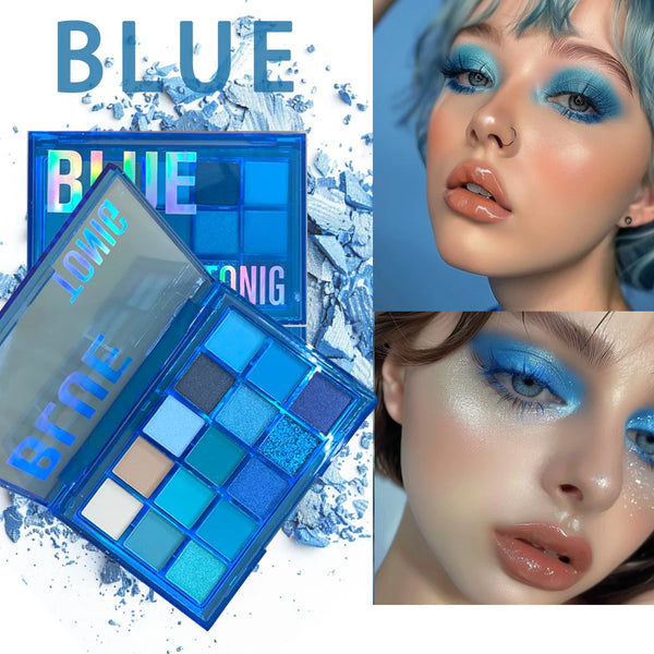 Blue-Toned Eyeshadow Palette, 15 Shades