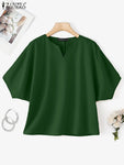 Puff-Sleeve V-Neck Blouse view 4