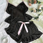 Satin Pajama Set, V-Neck view 7
