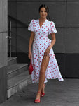 Floral Jacquard Cotton A-Line Midi Dress view 6