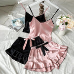 Satin Pajama Set, V-Neck view 1