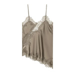 Lace-Trim Satin Cami Top view 5