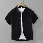 Men's Linen Short Sleeve Button-Up Shirt view 7