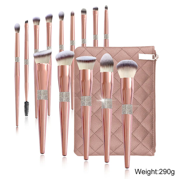 14-Piece Rose Gold Brush Set