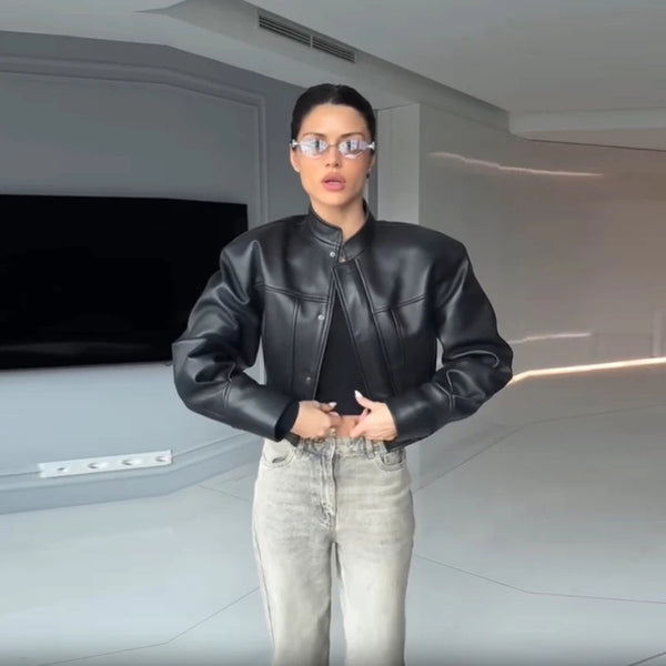 Faux Leather Moto Jacket