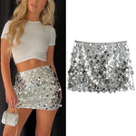 Silver Sequin Mini Skirt view 1