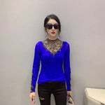 Sequin Mesh Long-Sleeve Top view 3