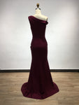 One-Shoulder Mermaid Evening Gown, Slit Detail view 2