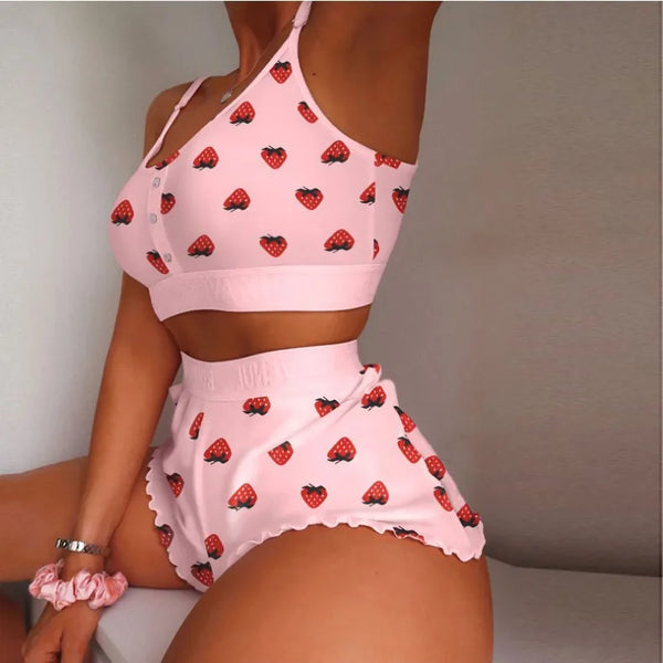 Print Pajama & Shorts Set