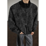 Men's Vintage Tie-Dye Suede Bomber Jacket view 5