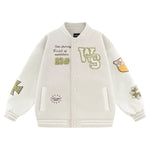 Men's Wool & Leather Patch Baseball Jacket view 9