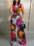 Baroque Print Wide-Leg Jumpsuit view 9