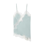 Lace-Trim Satin Cami Top view 9