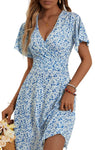 Floral Wrap Midi Dress with V-Neck view 14