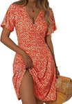Floral Wrap Midi Dress with V-Neck view 10