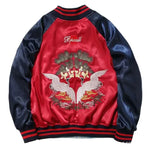Men's Satin Embroidered Bomber Jacket view 5