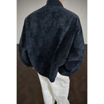 Men's Vintage Tie-Dye Suede Bomber Jacket view 2