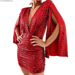 Sequin Cape-Sleeve Mini Dress view 1