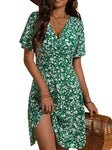 Floral Wrap Midi Dress with V-Neck view 23