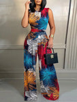 Baroque Print Wide-Leg Jumpsuit view 13