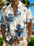 Men's Floral Print Hawaiian Shirt view 3