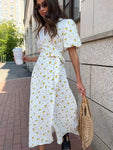 Floral Jacquard Cotton A-Line Midi Dress view 9