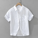 Men's Linen Short Sleeve Button-Up Shirt view 10