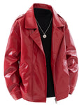 Men's Plus Size Lapel Collar Long Sleeve Outerwear view 5