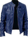 Men's Full Size Leather Biker Jacket with Zipper Pockets Plus Size view 6
