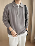 Men's Plus Size Corduroy Half-Zip Polo view 7