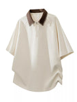 Men's Plus Size Casual Waffle Knit Half-Zip Polo view 3