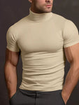 Men's Full Size Short Sleeve Turtleneck T-Shirt Plus Size view 1