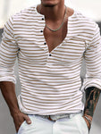 Men's Full Size Striped Long Sleeve T-Shirt Plus Size view 9