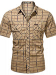 Men's Plus Size Casual Plaid Short-Sleeve Shirt view 1